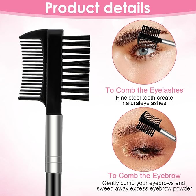 4PCS Eyelash Comb Eyebrow Brush Lash Separator and Brow Spoolie, Spooly for Eyebrows, Mascara Separator Tool, Eye Makeup Tools