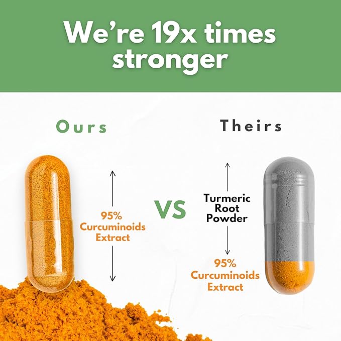 Turmeric Curcumin with Ginger – 1750mg High-Potency Formula with 95% Standardized Curcuminoids and Ginger Extract – Black Pepper for Enhanced Absorption – 60 Vegan Capsules