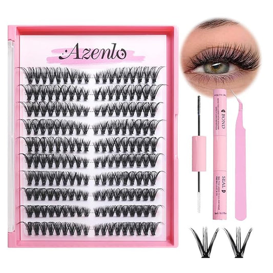 Natural Lash Clusters Kit Wispy Eyelash Clusters 120 pcs Cluster Eyelash Extensions C Curl Individual Lashes 10-16 mm Mix Length Natural Look (Left&Right 30D KIT 120Pcs)