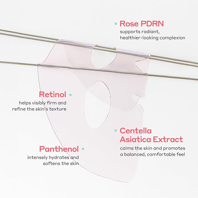 ROSETINOL™ PDRN Glow Mask – Smooth, Healthy Glow Skin Hydrogel Facial Mask with Rose PDRN & Retinol (25g x 5ea.)