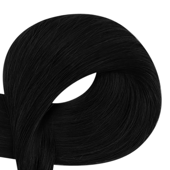 Full Shine Ktip Human Hair Extensions Color 1 Jet Black 14 Inch 50 Grams Keratin Tip Hair Extensions Real Human Hair Fusion Extensions Straight Remy Hair for Women