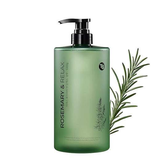 TS Rosemary & Relax Shampoo (1000g) Hydrating & Calming | Natural Ingredients | Sulfate-Free | Korean Shampoo (35.2 Fl oz)