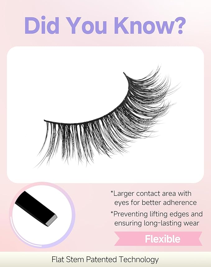 Natural Look Wispy Lashes Mink False Eyelashes C Curl Strip Lashes Pure-04