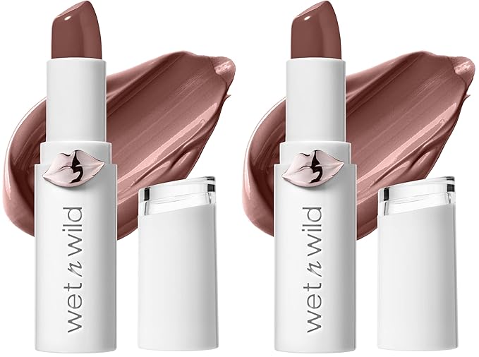 wet n wild Lipstick Mega Last High-Shine Lipstick Lip Color Makeup, Pink Mad for Mauve (Pack of 2)