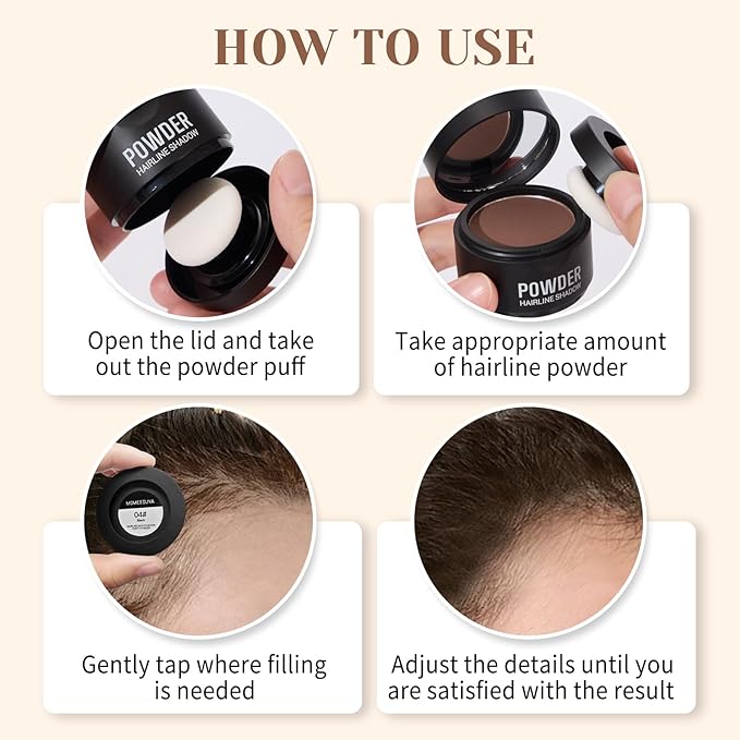 Hairline Powder Instantly, Fill In Fine or Root Touch up powder,Thinning Hair Instantly Thicker Touch Up for Windproof&Sweatproof, Darkroot touch up for Men & Women (LIGHT BLONDE丨0.14Ounce)