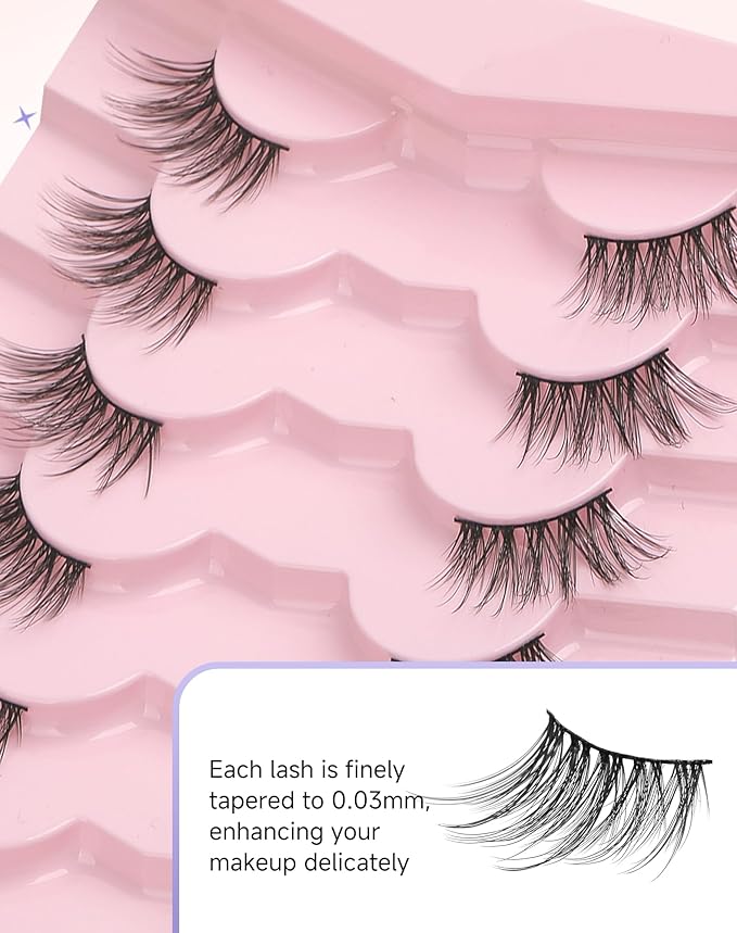 Half Lashes Natural Half Eyelashes Cat Eye Corner Lashes Narutal Look Wispy Lashes False Half Lashes 3/4 Lashes End Lashes Half-02
