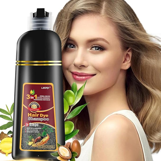Chestnut Brown Hair Dye Shampoo, Leorx 3 In 1 Color Shampoo Instant Herbal Coloring Shampoo Refresh Hair For Women&Men - Tintes Para El Cabello Profesional