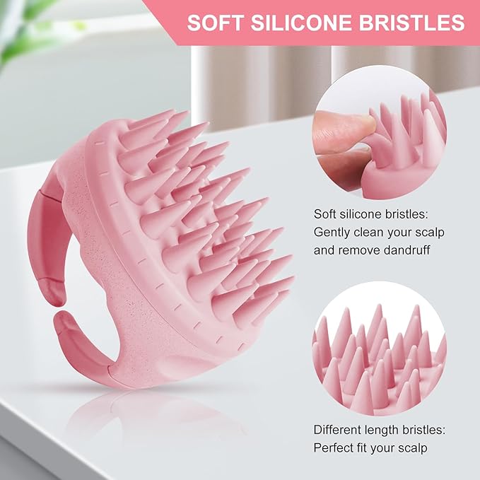 SetSail Hair Scalp Massager Shampoo Brush, Soft Silicone Hair Scalp Scrubber with Ergonomic Handle Dry and Wet Use Hair Scalp Brush for Hair Growth, Dandruff Removal, Blood Circulation for Women Men