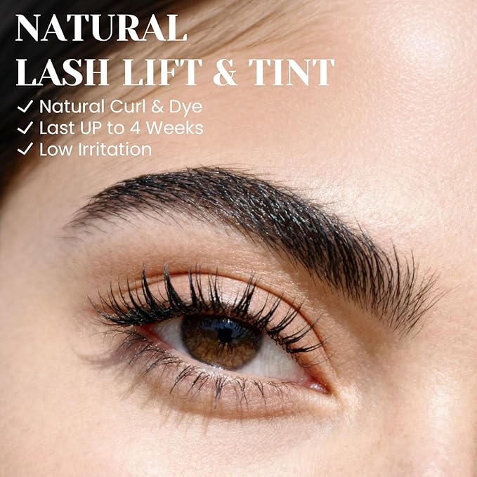 Libeauty Lash Lift and Black Color Kit, NEW 4-in-1 Value Kit for Eyelash Perm, Brow Lamination, Eyelash and Eyebrow Color, 15ml Black Coloring Set, Salon Choice