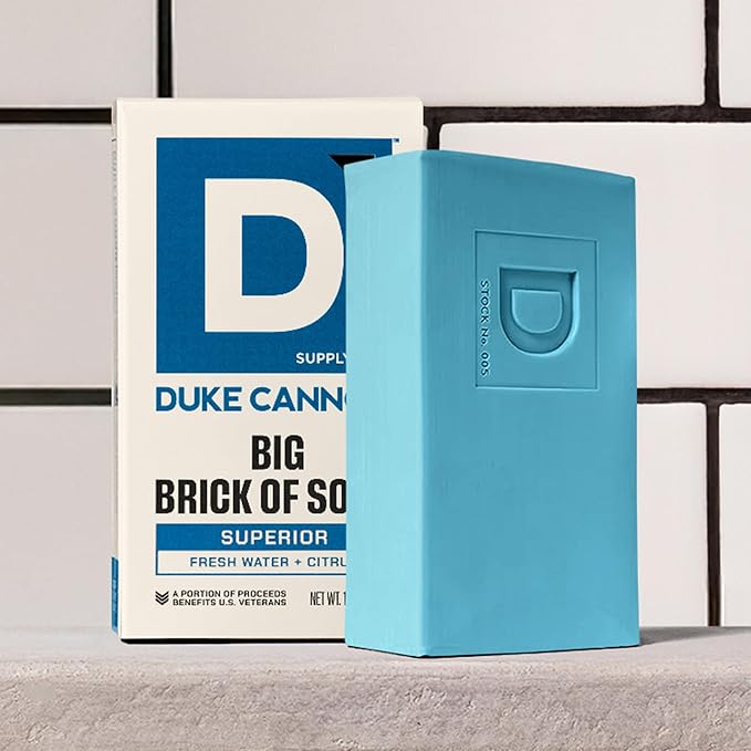Duke Cannon Supply Co. Extra Large Bar Soap Bundle - Men's Bar Soap with Masculine Scents - Frsh Water + Citrus - All Skin Types - Big Brick of Soap - Superior,10 oz