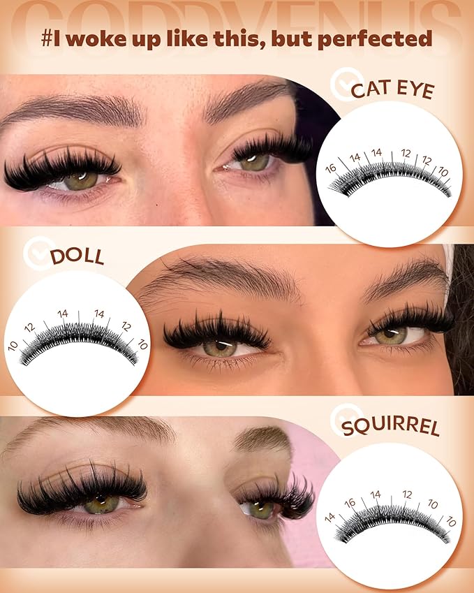 Manga Lash Clusters With Spikes Wispy Cluster Eyelash Extensions Fluffy Anime Eyelashes Clusters Reusable Faux Mink Fairy Individual Lash Extension (D Curve 12-18mm 204 pieces)
