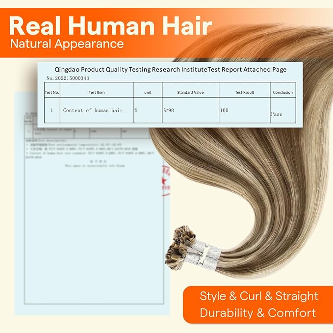 Full Shine U Tip Hair Extensions Remy Hair 18 Inch Highlighted Extensions Color 3 Brown Mixed 27 Honey Blonde Fusion Human Hair 50 Grams U Tip Keratin Hair Extensions