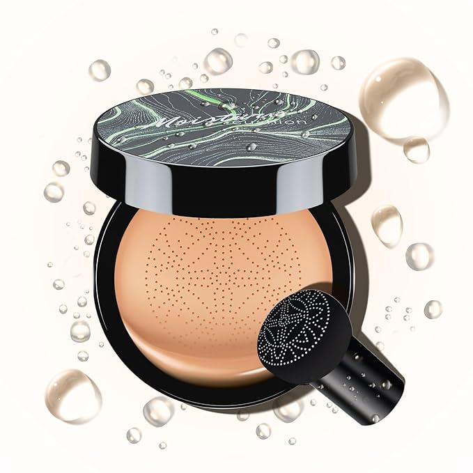 Mushroom Head Air Cushion CC Cream - BB Cream Foundation for Concealer Full Coverage Skin Moisturizing, Brighten Long - Lasting Even Color Correcting for All Skin Types (Medium Deep)