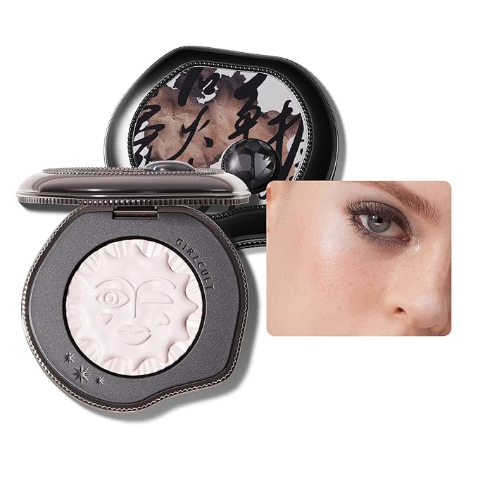 GIRLCULT Brightening Blush Highlighter – Satin Glow in Pearlescent White, Multi-Use Face Highlighter & Powder Blush, Buildable Natural Glow for Cheeks (#16)