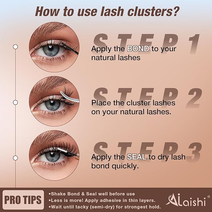 Lash Clusters Kit, DIY Cluster Eyelash Extensions 9‑16mm, 60D+80D+100D, 224pcs Fluffy D Curl Natural Lashes–Fake Cat Eye Individual Clusters