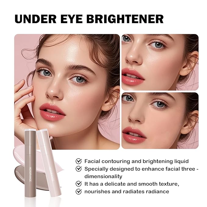 Warm Toned Liquid Concealer Highlighter Makeup, Blendable Cold Matte Cream for Face Eye Highlight, Lightweight and Moisturizing Cream Contour Illuminator Brightening Makeup, 2 Warm Beige White
