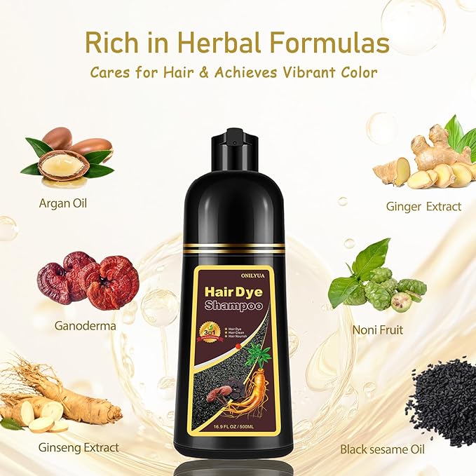 Light Brown Hair Dye Shampoo, Hair Color Shampoo for Women Men, Long Lasting Brown Hair Dye, Shampoo Para Pintar el Cabello, Colors in Minutes, Easy to Use, 16.90 Fl Oz