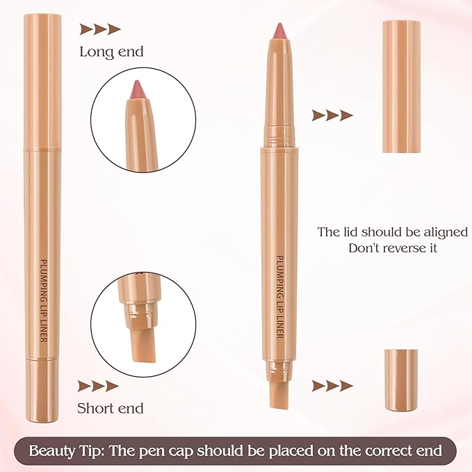Matte Lip Liner, Plump Lipliner Pencil Crayon，Creamy Matte Finish with Silicone Smudger For Women, High-Pigment Smooth Formula for Sculpting &Contours Lip，Longwear，Lips Makeup，02#Coral pink