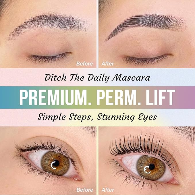 PERMANIA Lash Lift Kit, Tube Design Easy to Apply Brow Lamination Kit, for Natural Results Instant Lifting & Curling with Detailed Instruction (with Liquid Glue)