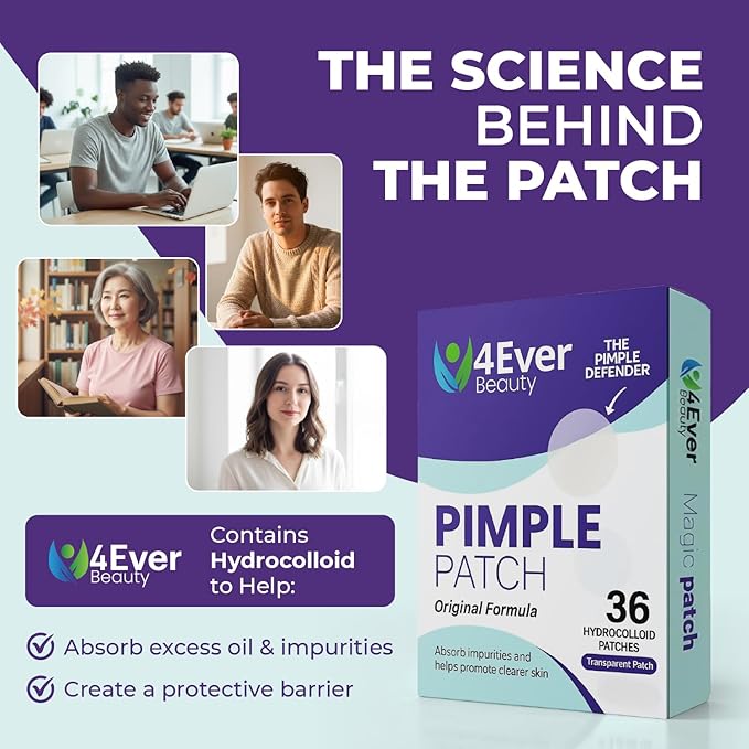 Pimple Patches for face and body | 36 Count (12mm), Invisible Hydrocolloid Acne patches – Face Stickers for Zits, dark spot , Blemishes, Pore strips, Forehead pimple patch , Invisible spot cover