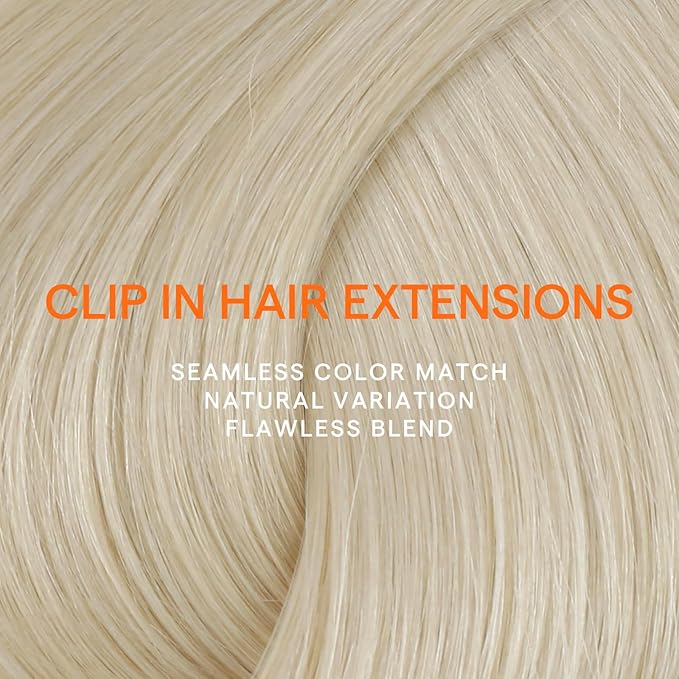 Full Shine Clip on Hair Extensions Human Hair Blonde Human Hair Extensions for Length for The Beach 24 Inch 7 Pcs 120 G