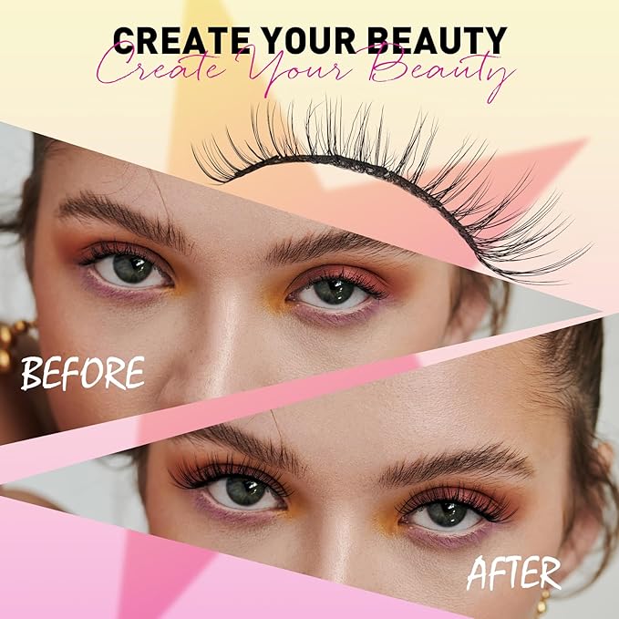 WLF Lash Clusters Kit, 144 pcs Individual Eyelash Clusters Lash Extension Kit D Curl Wispy Lash Kit with Eyelash Bond and Seal and Applicator for False Eyelash Extensions(Zephyr-Mix 8-16mm Kit)
