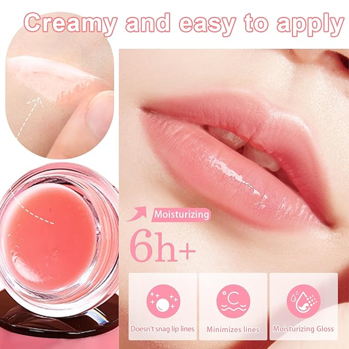 5 Pcs Bee Lip Balm Honey Pot, Honey Strawberry Apple Lip Mask Overnight, Moisturizing Lip Sleeping Mask, Hydrate Repair Prevent Dry Cracked Lip Exfoliator Lip Care