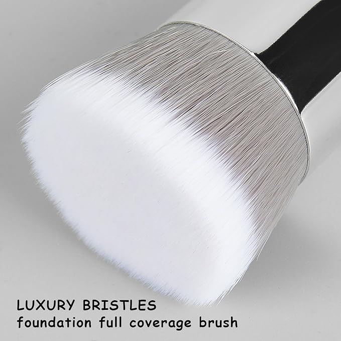 Large Makeup Brushes Double Ended Foundation Brush & Concealer Brush, Flat Top Kabuki Foundation Brush for Liquid, Cream, Blending, Buffing, Concealer, Dual Sided Make Up Brushes