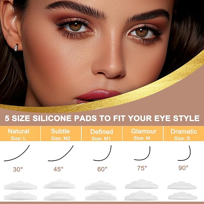Lash Lift Kit Brow Lamination Kit Brown Color, Professional Eyelash and Eyebrow Perm Kit for Fuller Brows & Long Lasting Curl Lashes, Safe Effective Results Salon or DIY Use (Brown)