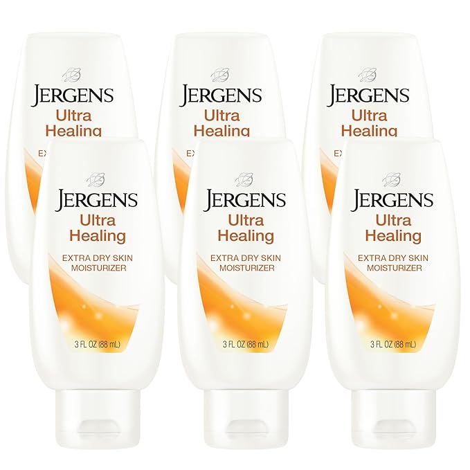 Jergens Ultra Healing Lotion for Extremely Dry Skin, Moisturizer to Relieve and Repair Rough Spots, Improves Skin Texture, Hand and Body Lotion with Vitamins E, C, & B5, 3 Oz (Pack of 6)