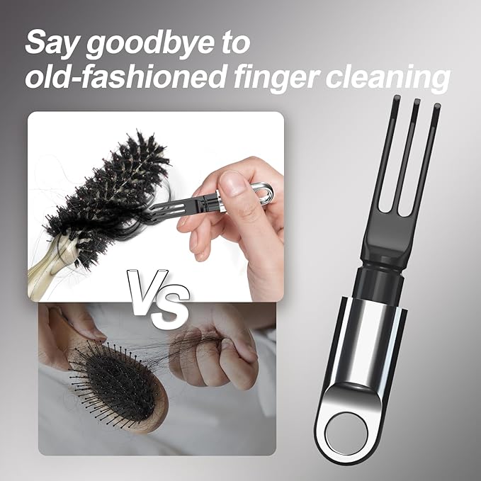 Hair Brush Comb Cleaning Tool Comb,2-in-1 Hair Brush Cleaner Tool, Portable Remover Rake for Removing Hair Dust, Home and Salon Use(Pink)
