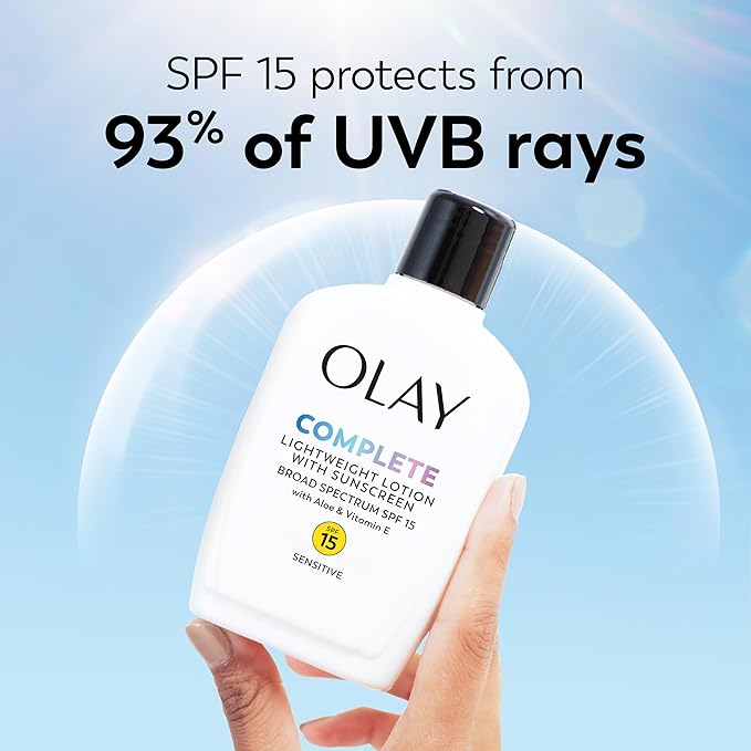 Olay Complete Lotion Moisturizer with SPF 15 Sensitive, 6.0 oz each, 2-pack