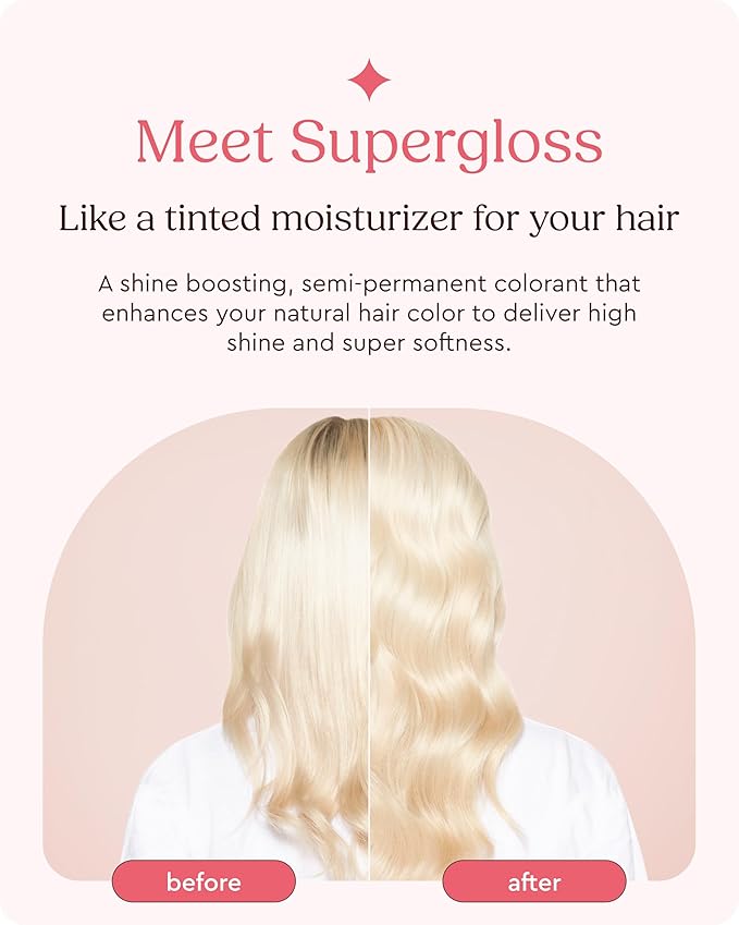 Glaze Supergloss Color Conditioning Gloss With Dispensing Pump – Hydrating Semi-Permanent Color Toning Hair Gloss & Shine Boost – For Light Blonde Hair – 6.4 Fl Oz - Purple - Pearl Blonde