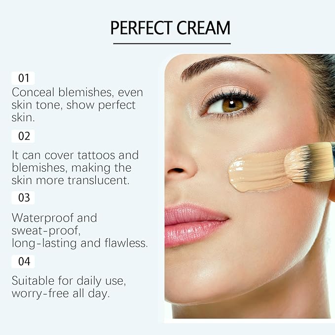 CC Cream All-Over Complexion Perfector, Long-Lasting Foundation, Face & Body Coverage Perfector, Full Coverage Concealer Cream, 2.82 Oz (Natural Color)