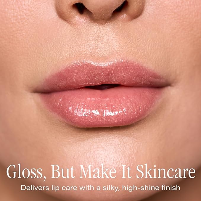 SKINN Luminous Blush Lip Oil - Support Collagen Production, Smooth Lines & Soothe Dry Cracked Lips - Hydrating Clear Lip Oils - Improve Skin's Elasticity, Texture & Glow - Vitamin C & Manuka Honey