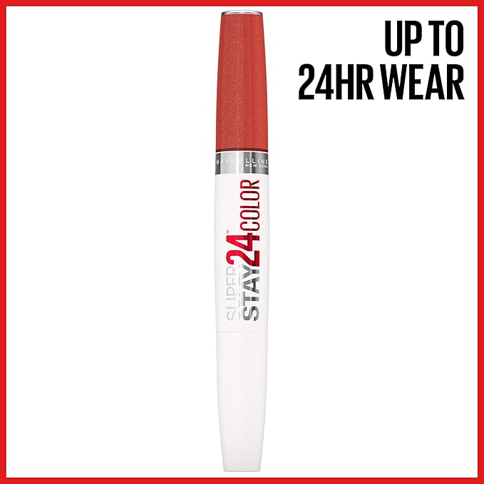 MAYBELLINE Super Stay 24 2-step Long Lasting Liquid Lipstick and Lip Balm, 915 Sultry Amber, 1 count