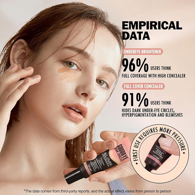 Anglicolor Liquid Concealer,Eye Concealer Full Coverage for Dark Circles,Brightening,Waterproof,Long Lasting,Color Correcting Concealer for Women,Vegan & Cruelty-Free (02#Light Nude, 0.42 Fl Oz)