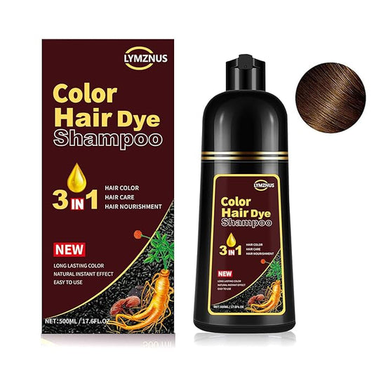 Instant Coffee Hair Dye Shampoo 3 In 1, Coffee Brown Hair Color Shampoo for Women & Men, Natural Hair Dye Shampoo Herbal Brown Shampoo Colors in Minutes 500ML