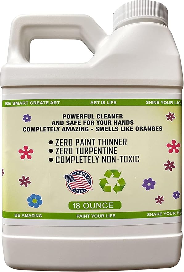 Green Piece® Completely Non-Toxic Paint Brush Cleaner (Made in USA) for Paint Cleanup for Brushes (Combo Pack – Paint Brush Cleaner with Mat)