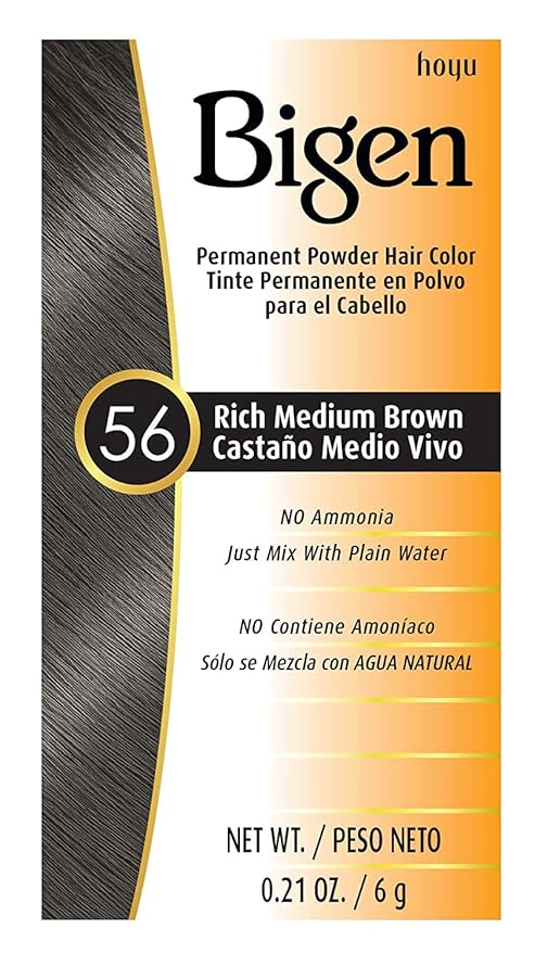 Bigen Permanent Powder Hair Color 56 Medium Brown 1 ea (Pack of 5)