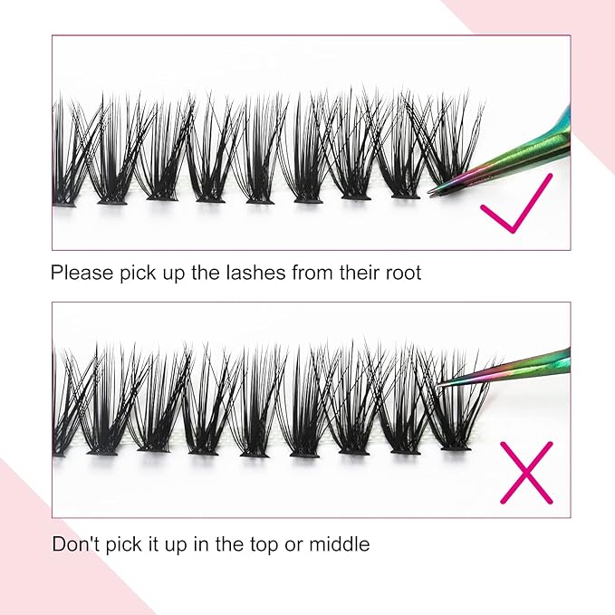 FADLASH Lash Clusters Extensions Individual Lashes Natural Soft 120pcs 40D D Cur Natural Long Black Faux Mink Volume Lash Extensions Reusable Artificial Eyelashes (40D-0.07-D, 14mm)