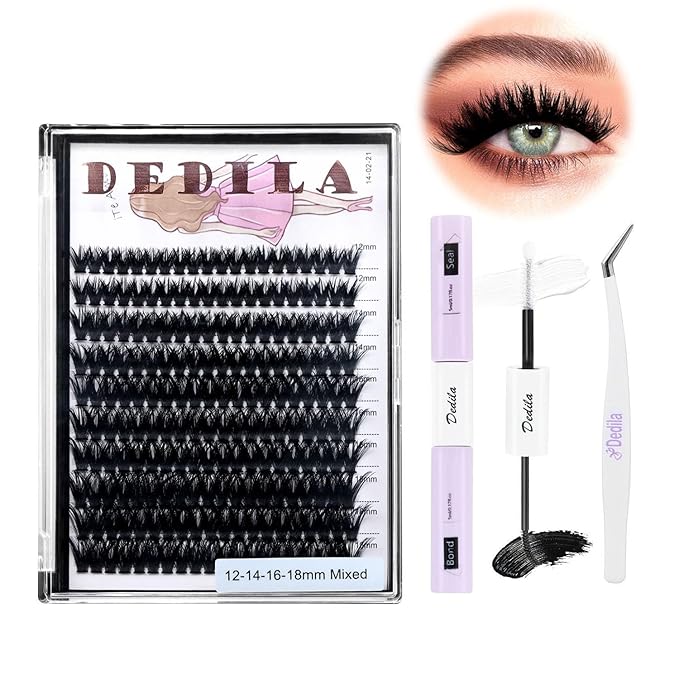 8-22mm to Choose 20D/40D/60D/80D/100D Individual False Eyelashes Makeup Cluster Eyelashes Thickness 0.07mm D Curl Natural long Black Soft 3D Eye Lashes Extensions (80D-12-14-16-18MM Kit)