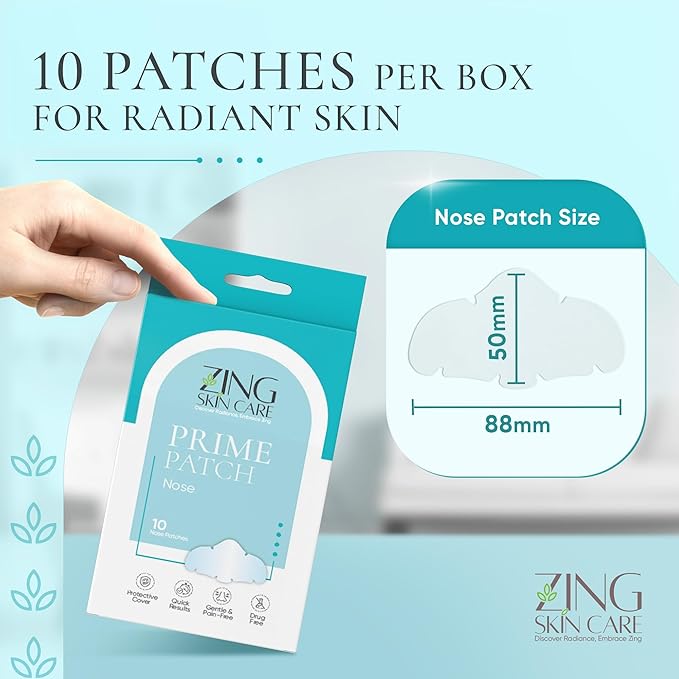 Prime Patch Nose Patches – Hydrocolloid Patches for Pimple & Zit Removal, Blackhead & Pore Care – Absorbs Acne Gunk & Oil, Strong Adhesion, Easy Removal, Vegan, 10 Count – Made in Korea