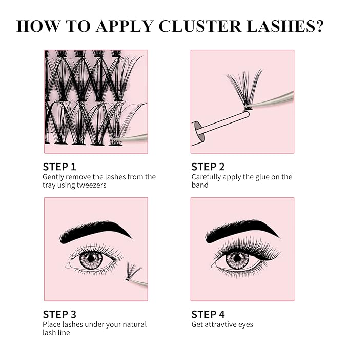 Individual Lashes Big Tray C Curl Lash Clusters 10D 20D 30D 40D Individual Lash Extensions Cluster Lashes Lash Extension Supplies Eyelash Clusters (30D-0.07C, 15-20mm)