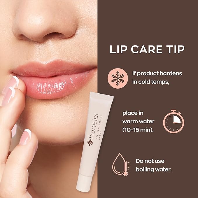 Hanalei Lip Treatment for Dry, Chapped Lips – Intensive Overnight Moisturizer with Kukui Oil, Shea Butter & Grapeseed Oil – Hydrating Balm for Healing Cracks – Clear Tint, Full-Size 15g – Cruelty-Free