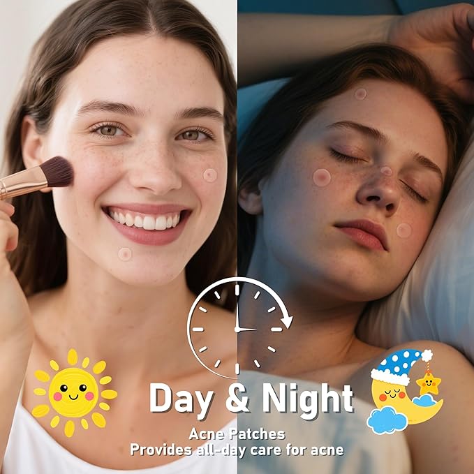 Pimple Patches for Face, 3 Size 510 Counts Acne Patches with Hydrocolloid and Tea Tree Oil, Salicylic Acid Cica Extract Healing Stickers Zit Patches (8mm/10mm/12mm)