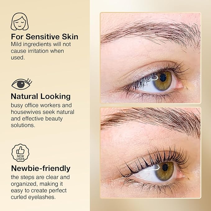 Brow Lamination Kit Lash Lift Kit, Sachet Refill Eyelash Perm Kit for Natural Curling Long-Lasting, Instant Eyelash Lift Kit, Brow Perm Kit for Salon-Quality Results at Home