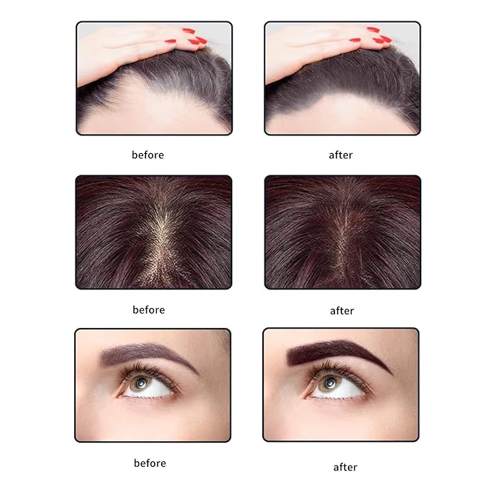 VERONNI Hairline Powder, Root Cover Up Hairline For Thinning Hair Women Men Eyebrows, Beard Line, Waterproof Long Lasting Hair Shadow Powde (Medium Brown, 13)