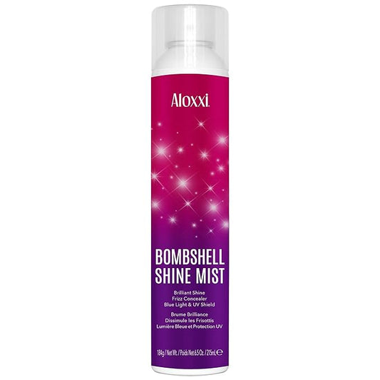 ALOXXI Bombshell Shine Mist Weightless Finishing Spray for Brilliant Shine Frizz Control and UV Protection, 6.5 Oz