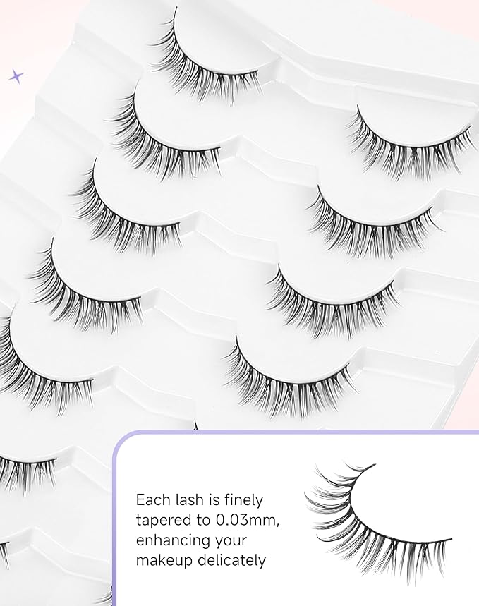 Natural Eyelashes Short Lashes Wispy Lashes Natural Lashes Fake Eyelashes False Eyelashes Strip Lashes Wispy Eyelashes Natural Look Light-03